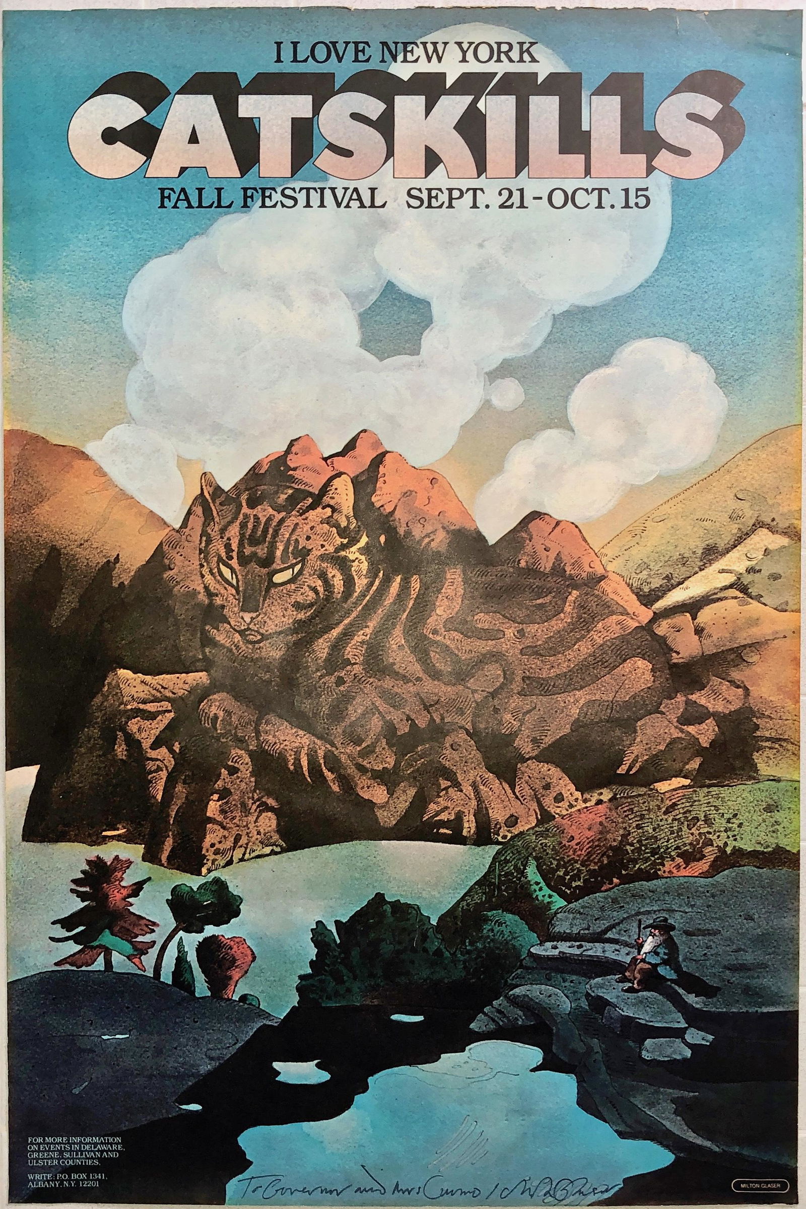 Catskills Poster Inscribed To Governor & Mrs Cuomo By The Artist Milton Glaser, 1988 (1 of 4)
