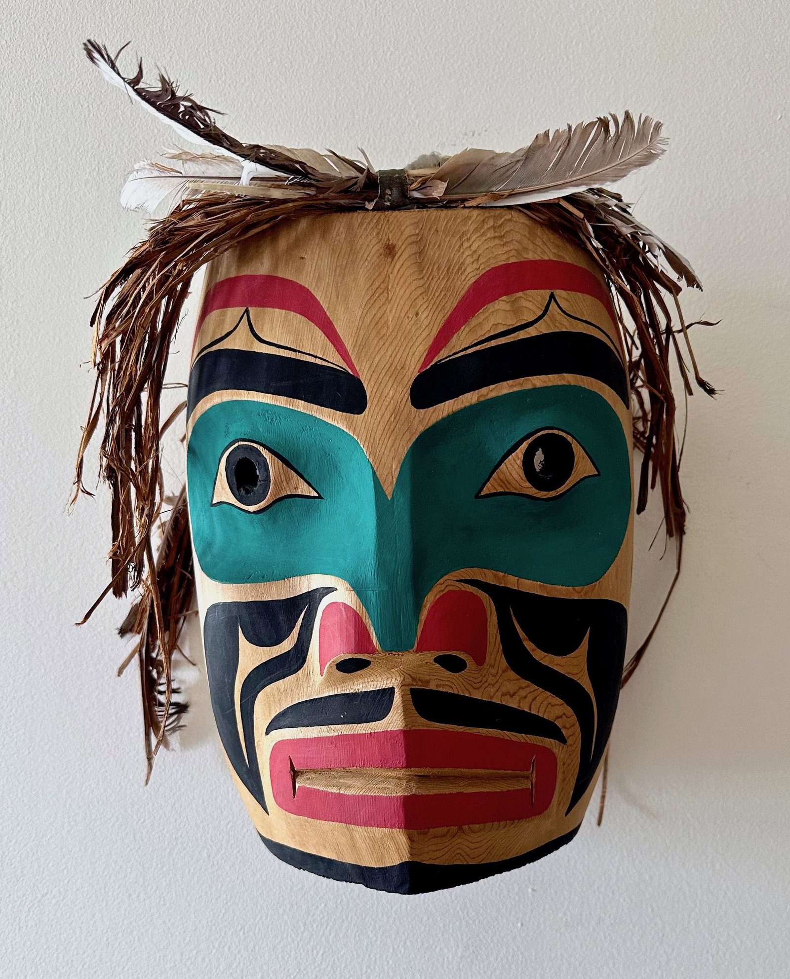 Northwest Coast Kwakwakwa Carved Polychrome PORTRAIT MASK, Signed (1 of 5)