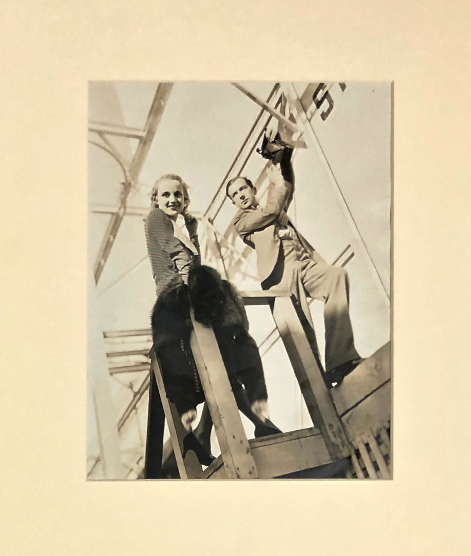 Original Cecil Beaton & Carole Lombard Photograph, 1931: Unique Photography: Photograph of Cecil Beaton and Carole Lombard, dated March 14, 1931. Photographer: Otto Dyar (1892-1932). Image of Cecil Beaton (holding camera) taking a photo of Carole Lombard at