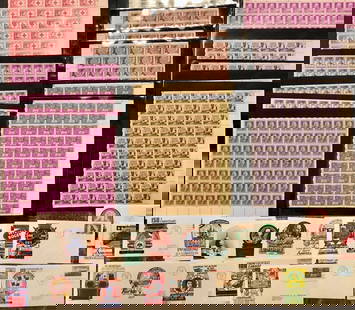 American Mint Stamps, Plate Blocks, Sheets & 1st Day Issues (1000+): American Mint Stamps. Large unsorted collection of American mint stamps, approximately 1000+. Includes: American mint full sheets, plate number blocks, single and first day issues and so much more. Co