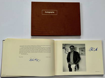Two Lord John Autograph Books: Signatures Of Cultural Figures & Writers Of 20th Century: Two cloth board bound autograph books: Lord John Autograph, containing more than 50+ autographs and images of noted 20th century writers and cultural figures. Each autograph is adjacent to the corresp