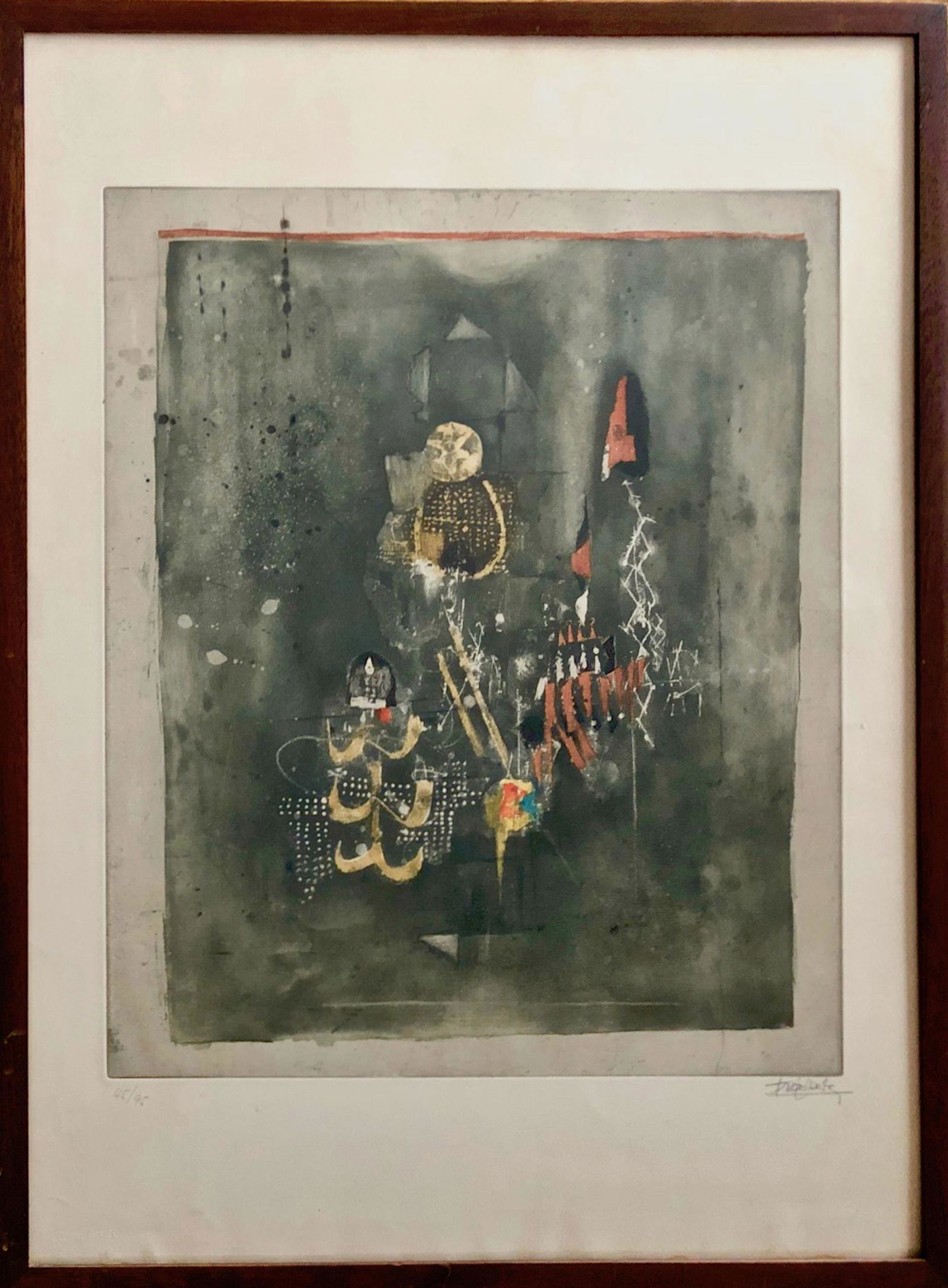 Johnny Friedlaender (German, 1912-1992) Aquatint Abstract Etching, 1960s (1 of 7)