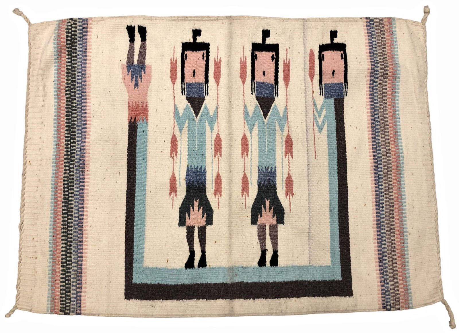Navajo Three Figure Yei Wool Rug, 3' 5" x 2" 6" (1 of 3)