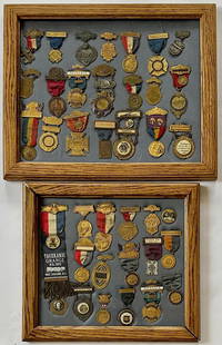 American Collection Of Political, Fraternal, Convention & Firefighter Medals 1890-1900s (44): Collection of Original American Political, Fraternal and Firefighter Medals and Badges. Consists of 44 unique early 1890-1900s medals, political badges, medallions and achievement awards (view photos)