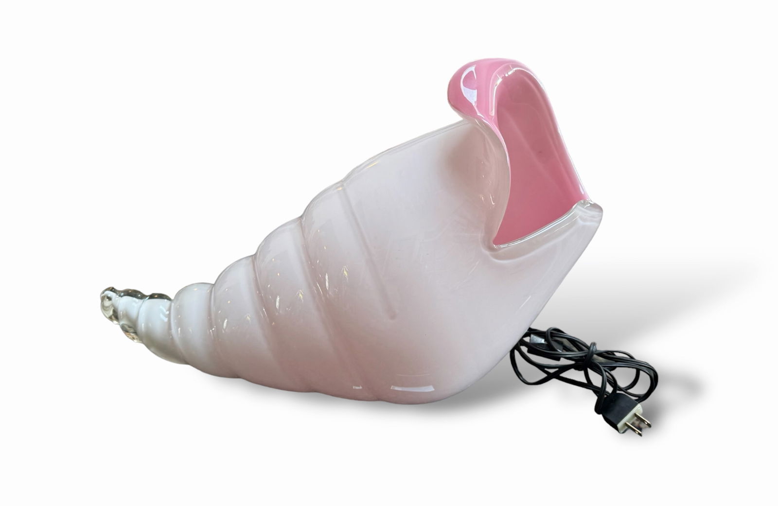 Italian Murano Glass Conch Shell Table Lamp, Lino Tagliapietra 1970s (1 of 5)