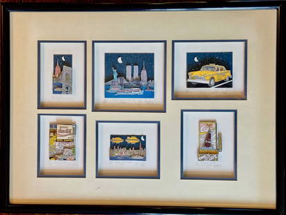 John Suchy 3D Pop Art, Views Of New York City (6): John Suchy (American, New York, b.1946). Collection of six 3D Pop Art Views of Manhattan. All six original lithographs / silkscreens are pencil titled, signed, and limited edition numbered by John Suc