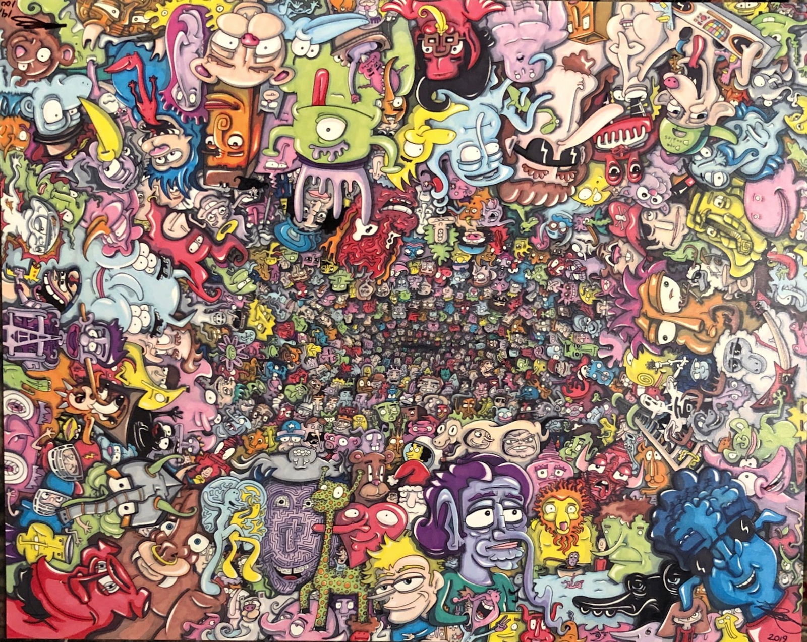 Michael Perlman  (American, 20th C.) Urban Cartoon Fantasy Art, N.Y.C (1 of 4)