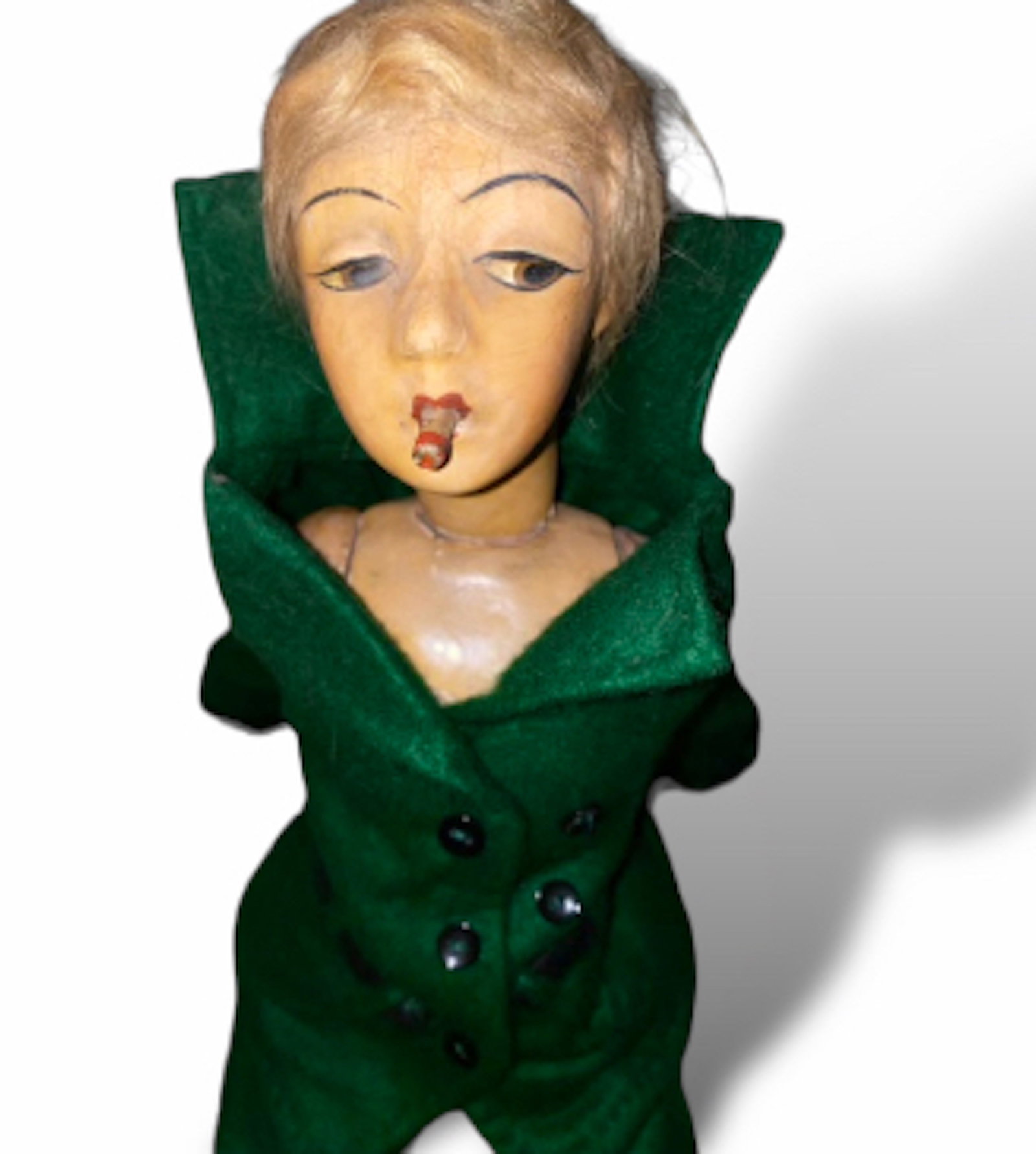 Vintage 1920s French Smoking Cubeb Boudoir Doll (1 of 4)