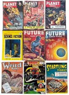 Sci-Fi Comic Books: PLANET, WEIRD, FUTURE, STARTLING, c. 1960s: Vintage collection of nine Sci-Fi Comics c.1960s. All profusely illustrated throughout. British Publication. Includes. 3 Planet stories (Sound of Thunder illustrated by Ray Bradbury). 2 Future. Astoun