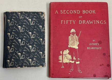 Aubrey Beardsley BOOK OF FIFTY DRAWINGS & Lynd Ward MADMAN’S DRUM: Aubrey Beardsley (British, 1872-1898). Lynd Ward (American, 1905-1985}. First edition books: Aubrey Beardsley, A Second Book of Fifty Drawings and Lynd Ward, Madman’s Drum. 1) Aubrey Beardsley A Sec