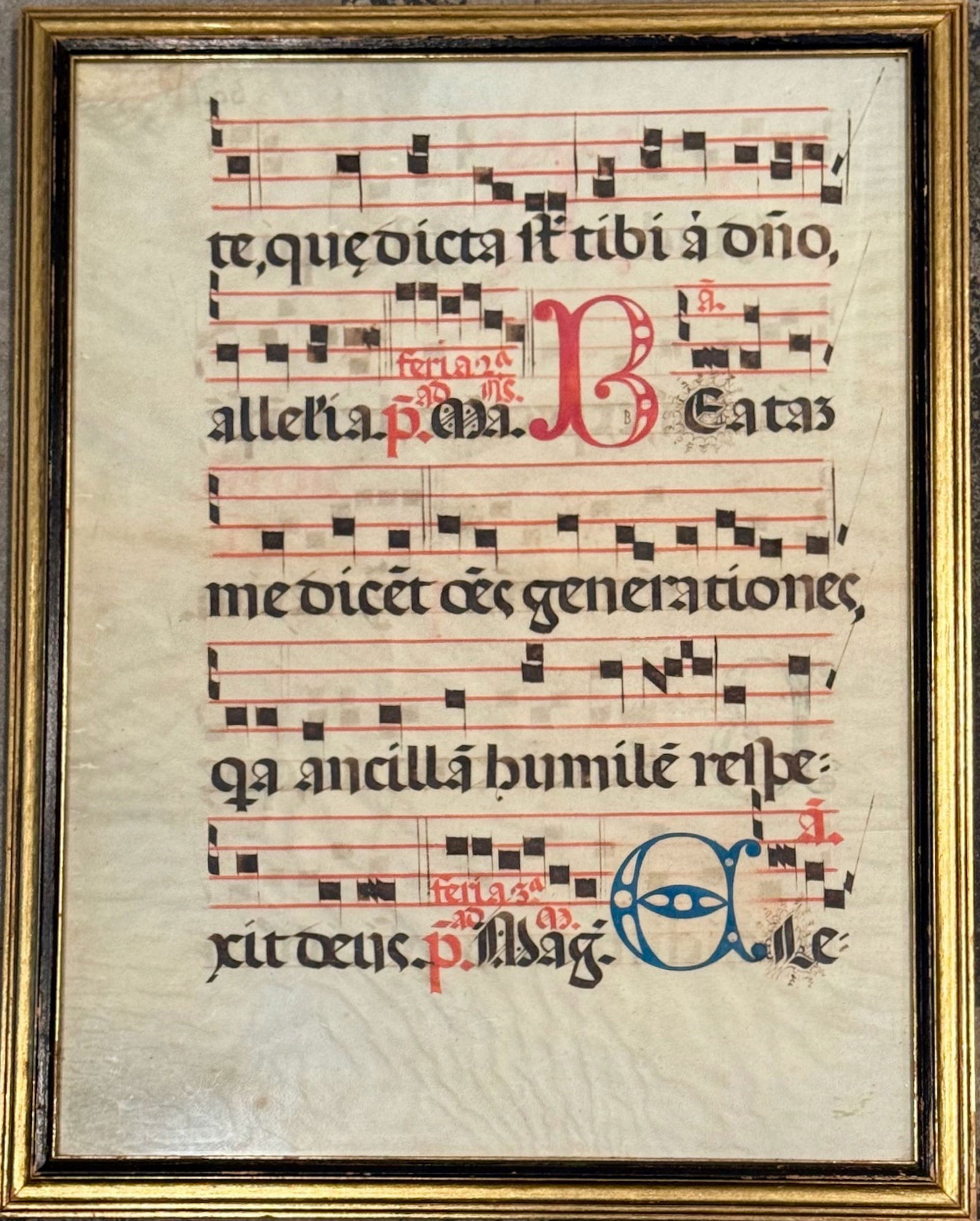 Medieval Latin Sheet Music Manuscript On Vellum, Double-Sided (1 of 4)