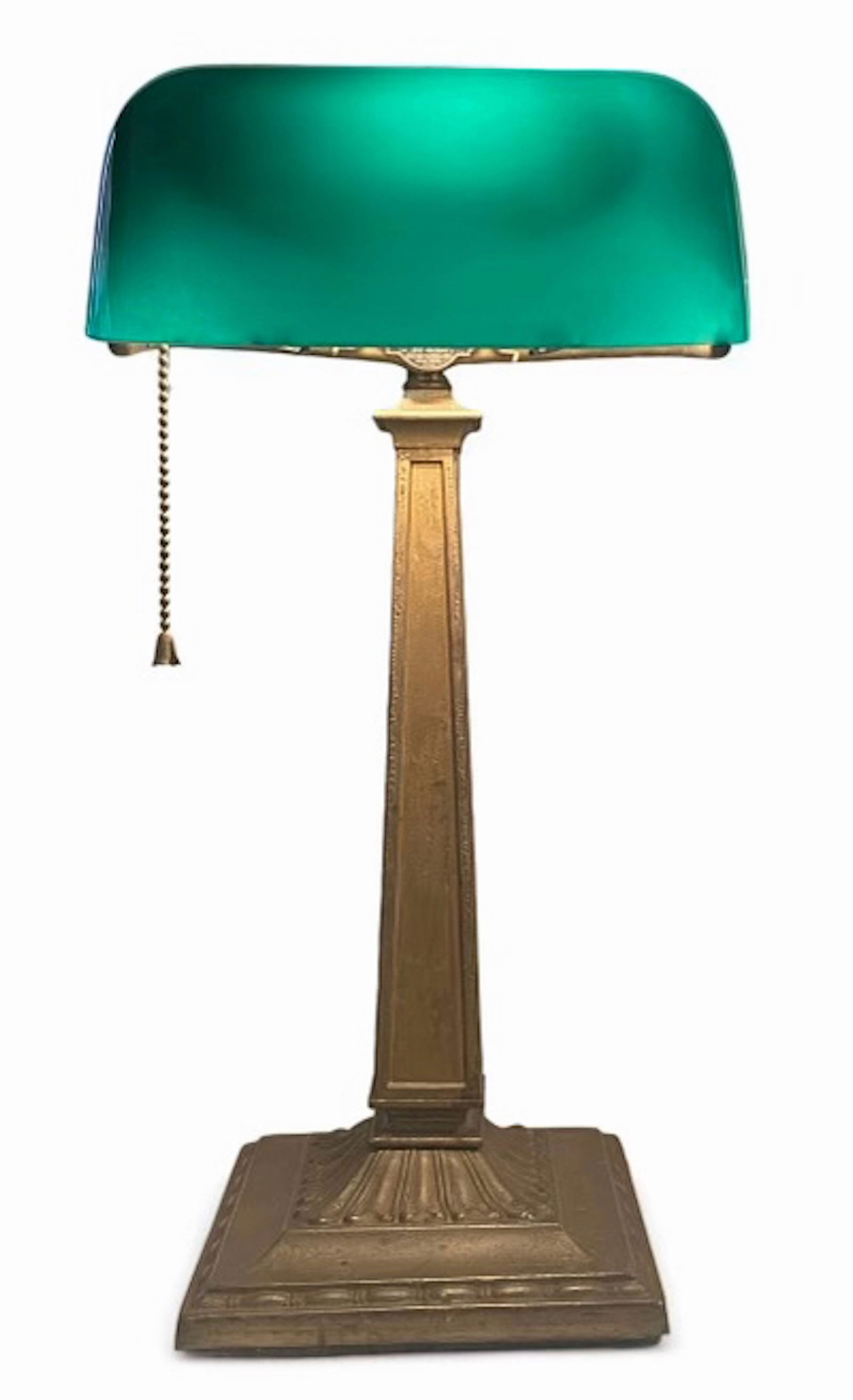 Antique Emeralite Bankers Desk Lamp With Emerald Glass Shade (1 of 7)