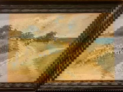 Tony Sarg (American, 1882-1942) Nantucket Landscape Painting, M.A . 1920s: Nantucket Landscape watercolor, signed and inscribed by the artist, Tony Sarg (Anthony Frederick (Tony) Sarg). Inscribed: To Mrs H. Williamson with Love Tony Sarg compliments (lower left). Watercolor