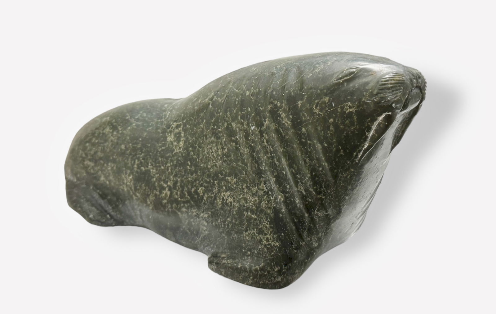 Inuit / Eskimo Large Carved Soapstone Walrus Sculpture: 24 pounds (1 of 6)