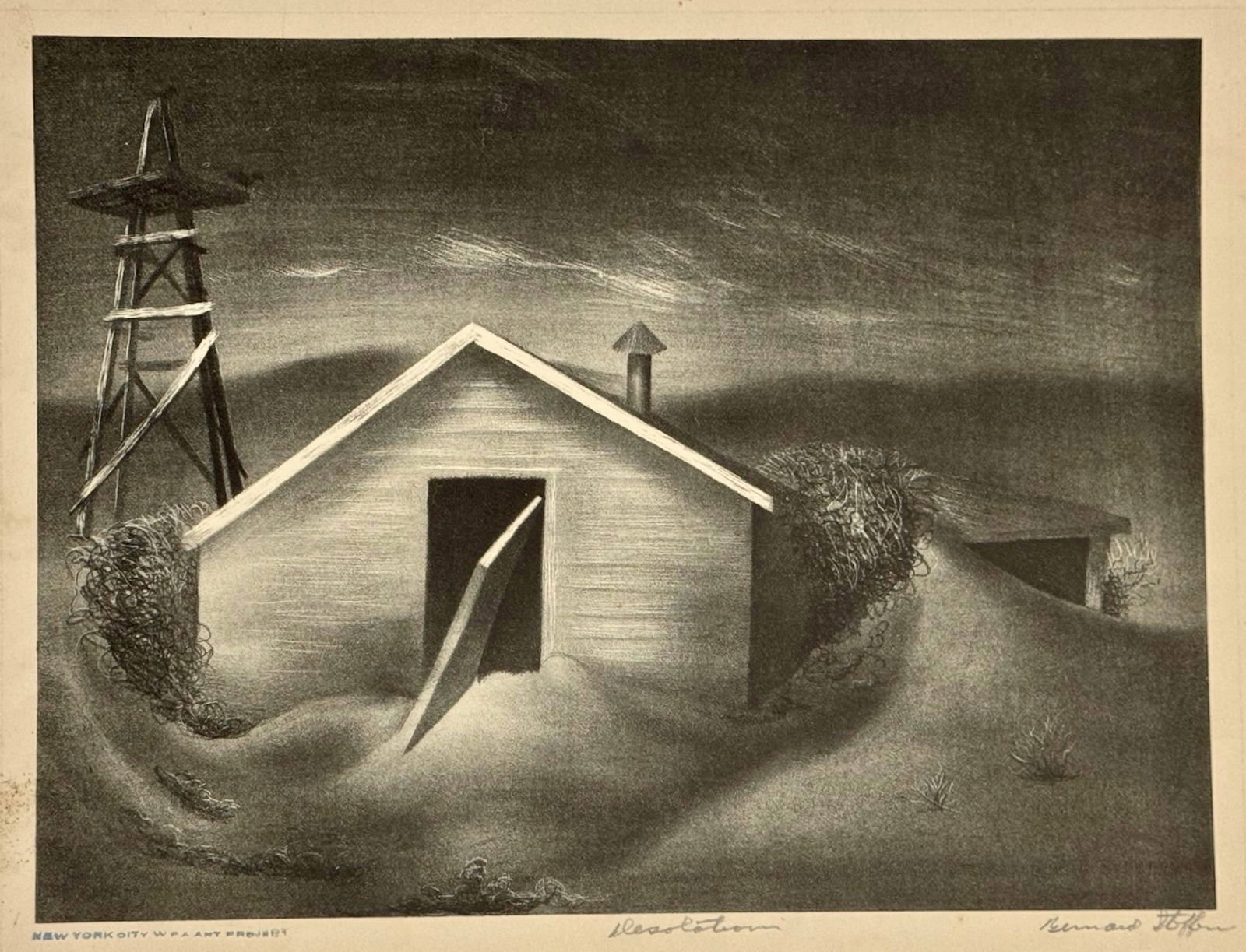 Bernard Steffen (American, 1907-1980)  Federal Art Project: DESOLATION (1 of 5)