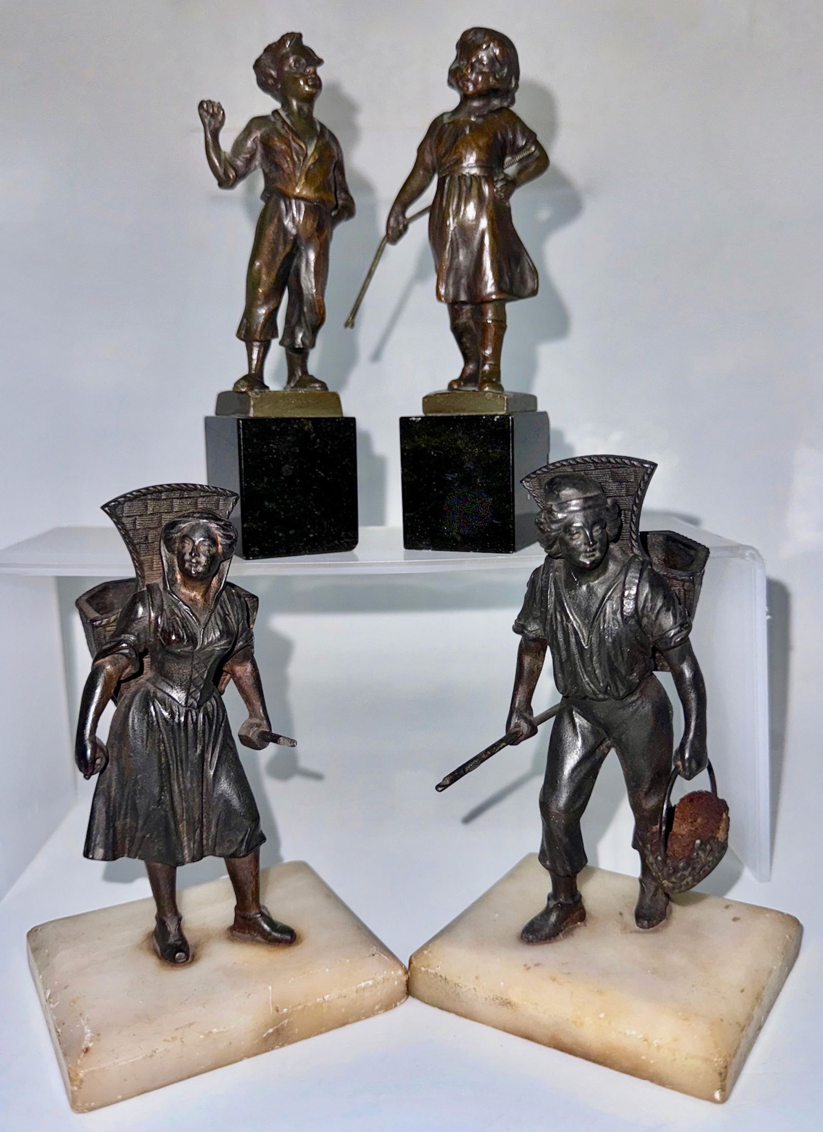 Antique Group Of Miniature Bronze Figural Sculptures (1 of 14)