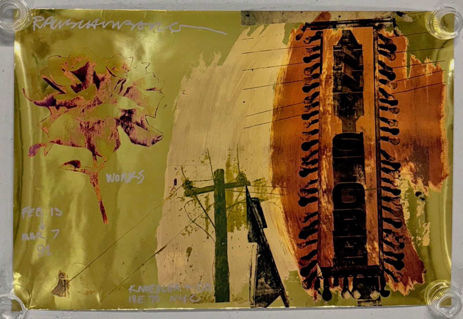 Robert Rauschenberg (American, 1925-2008)  Exhibition Poster Gallery Knoedler,  N.Y.  1991 (1 of 4)