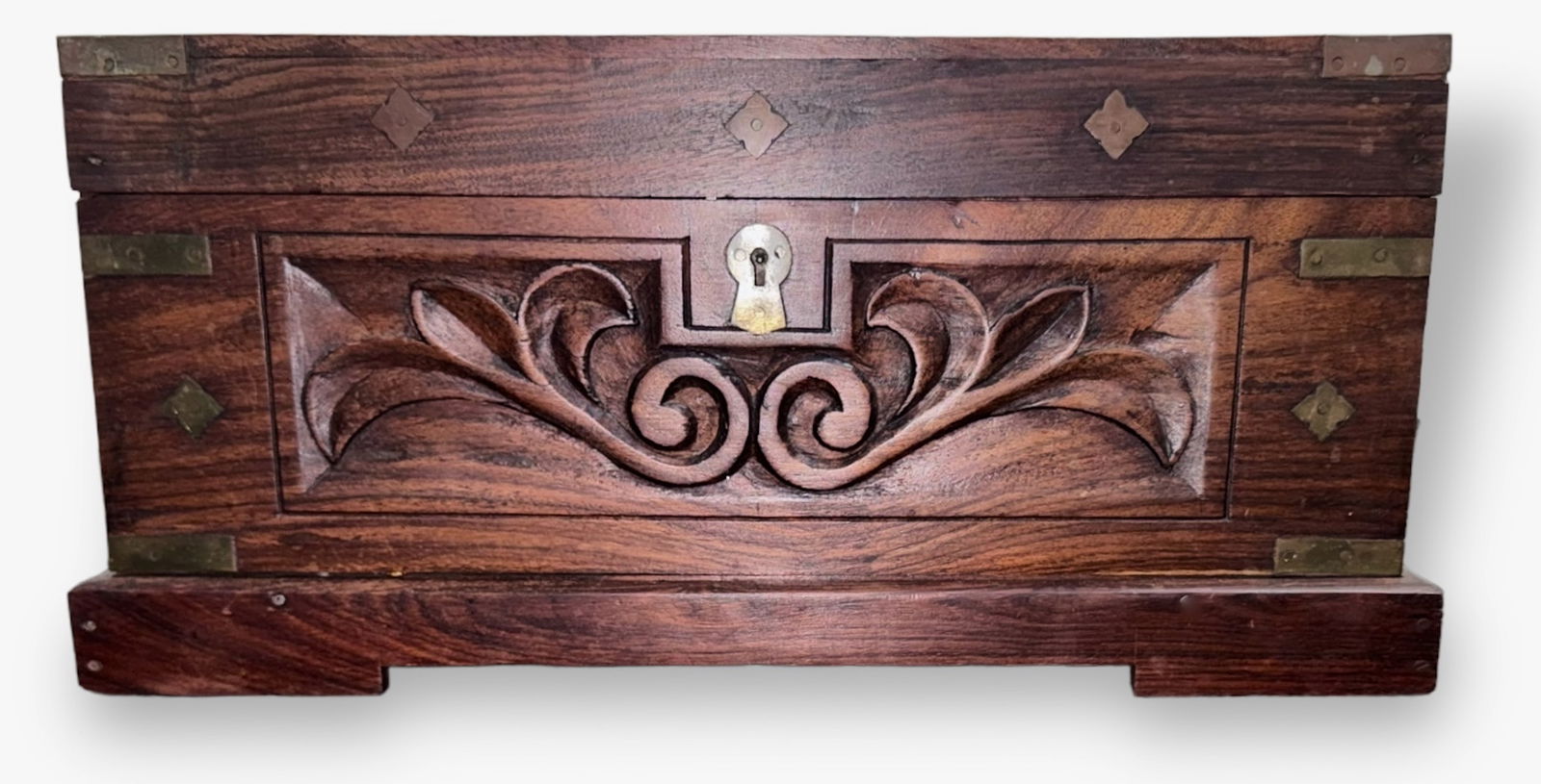 Antique Anglo Indian Rosewood Carved Travel Desk (1 of 9)