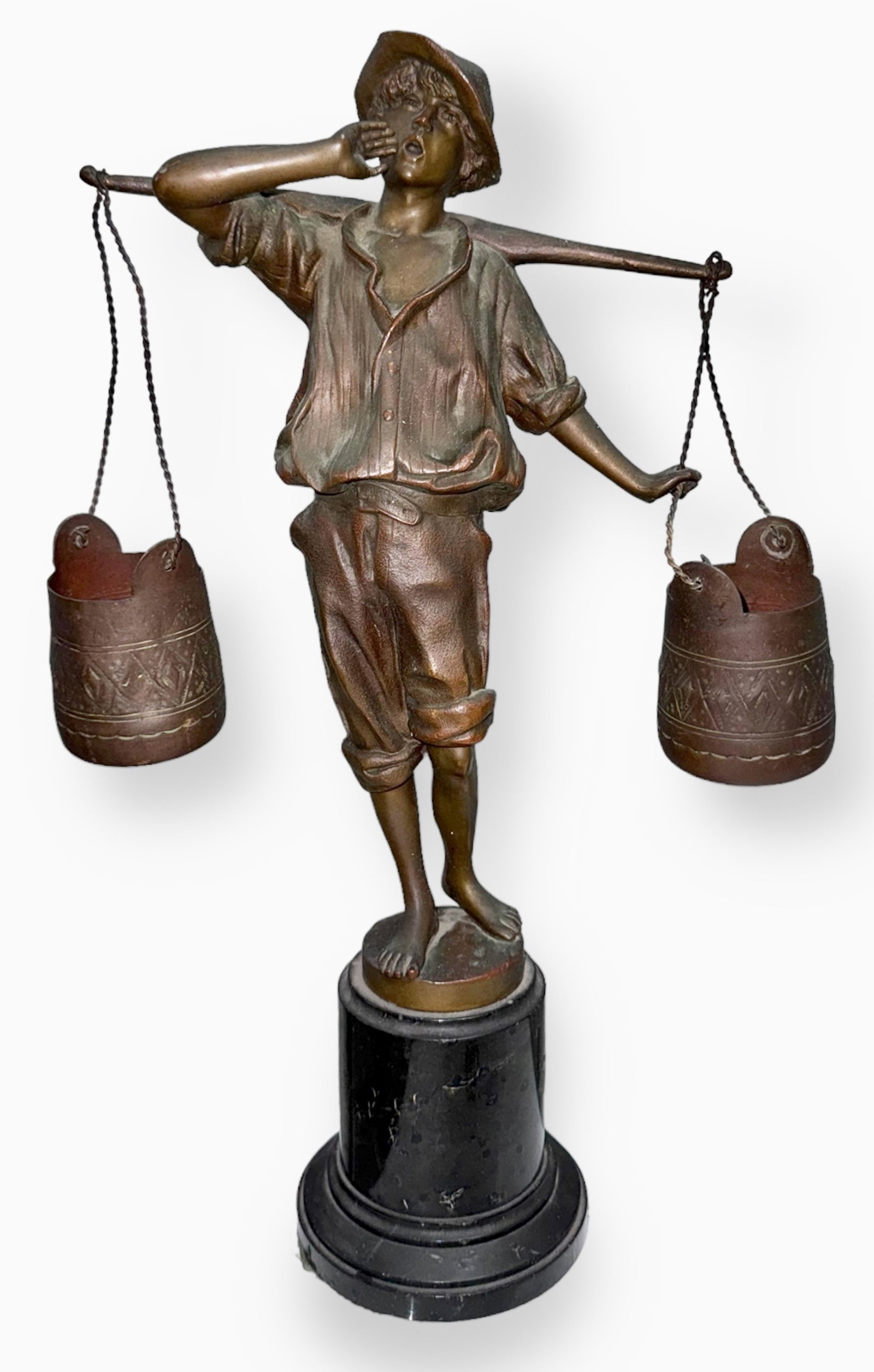 FRANZ ROSSE (GERMAN, 1858-1900) Bronze WATER CARRIER, Berlin 1897 (1 of 5)