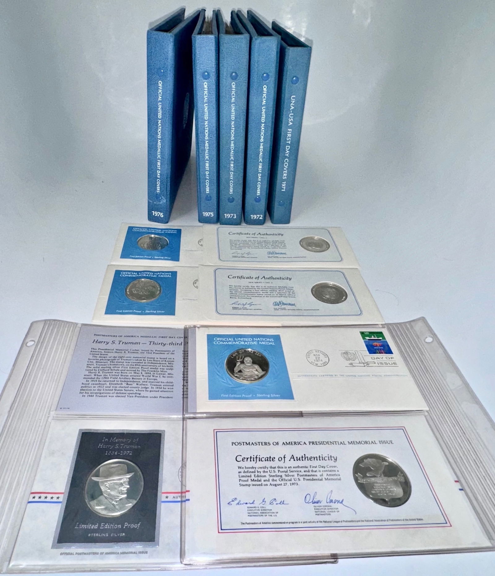 Official United Nations Silver Medallic First Day Covers Sets 1971-1976 (33) (1 of 4)