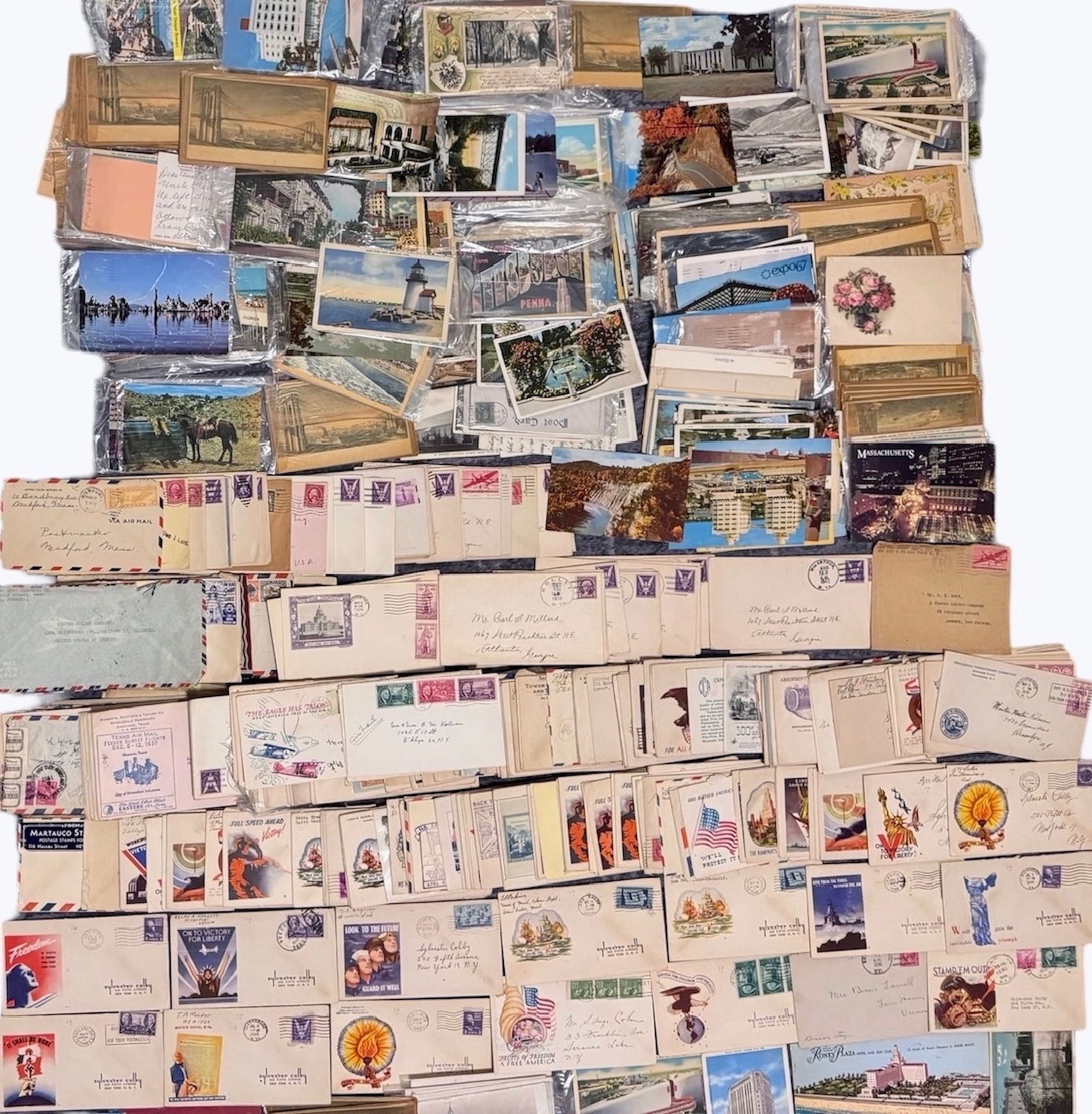 Collection Of American Stamped Postage, Postcards & Real Photo Cards (600+) (1 of 8)
