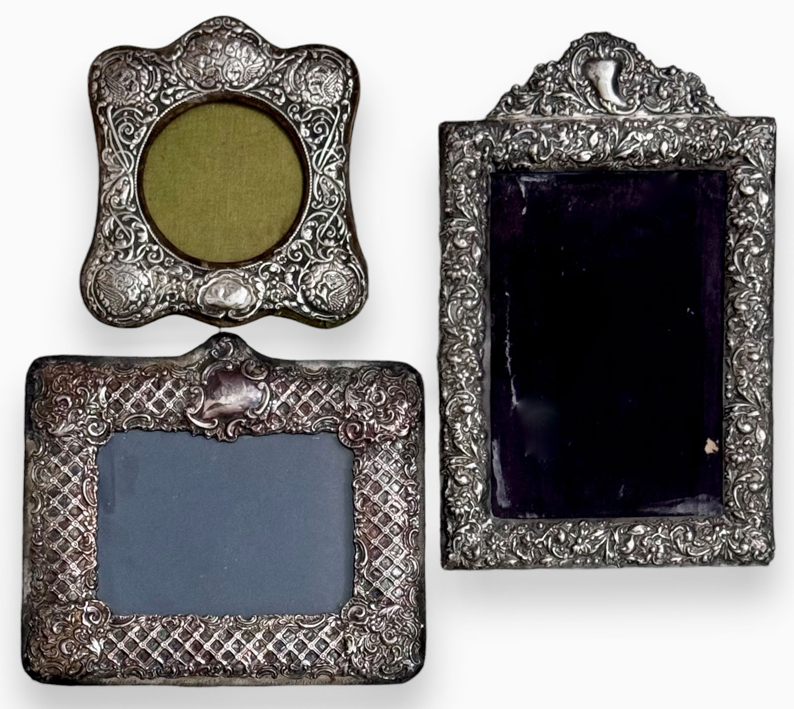 Antique Ornate Sterling Silver Repousse Picture Frames (1 of 8)