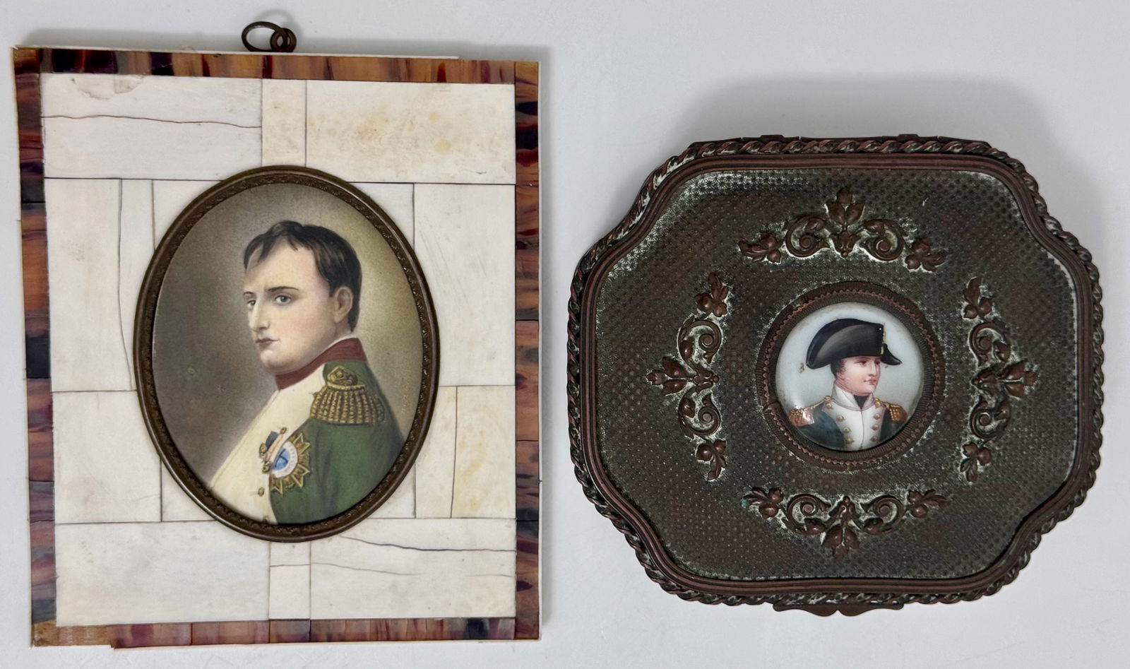Napoleon Bonaparte Portrait Dresser Box And Miniature Portrait Framed Painting (1 of 10)