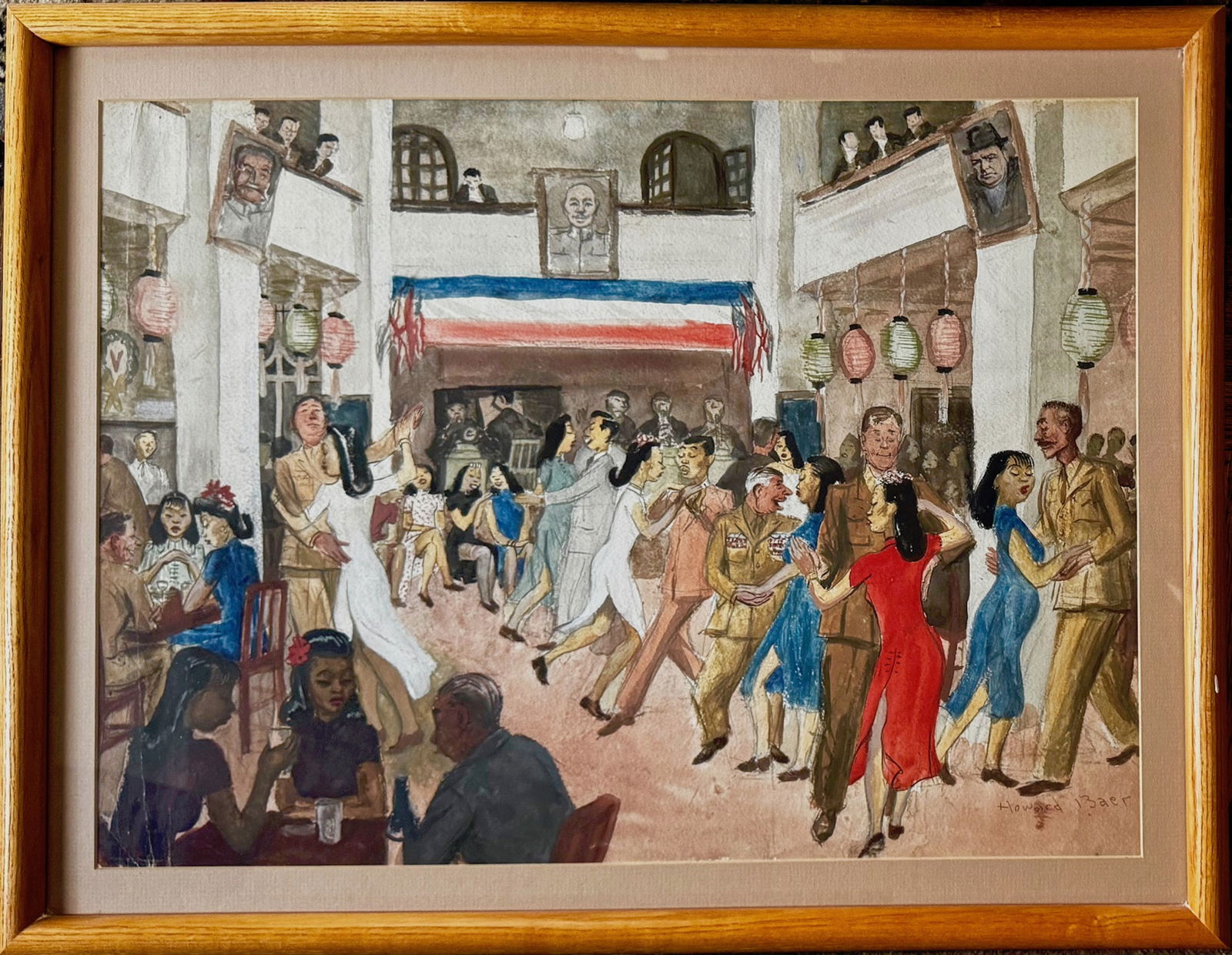 Howard Baer (American, 1907-1986)  WWII MILITARY DANCE, Pacific Theater (1 of 6)