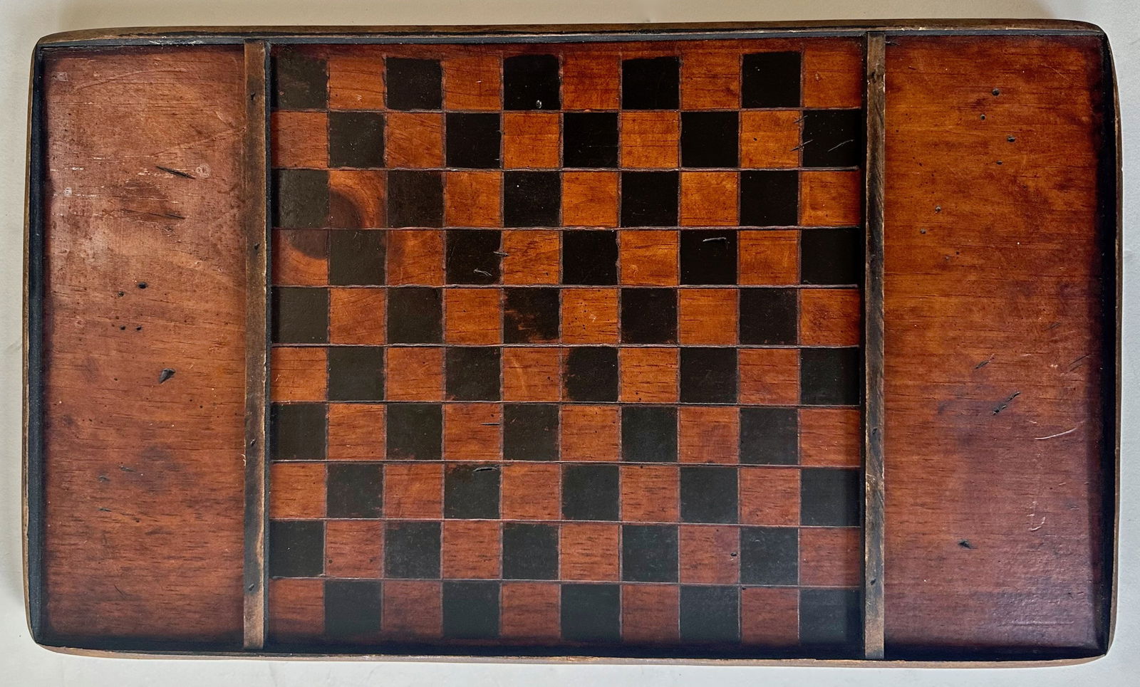 American Antique Folk Art Wood Chess Checker Game Board (1 of 3)