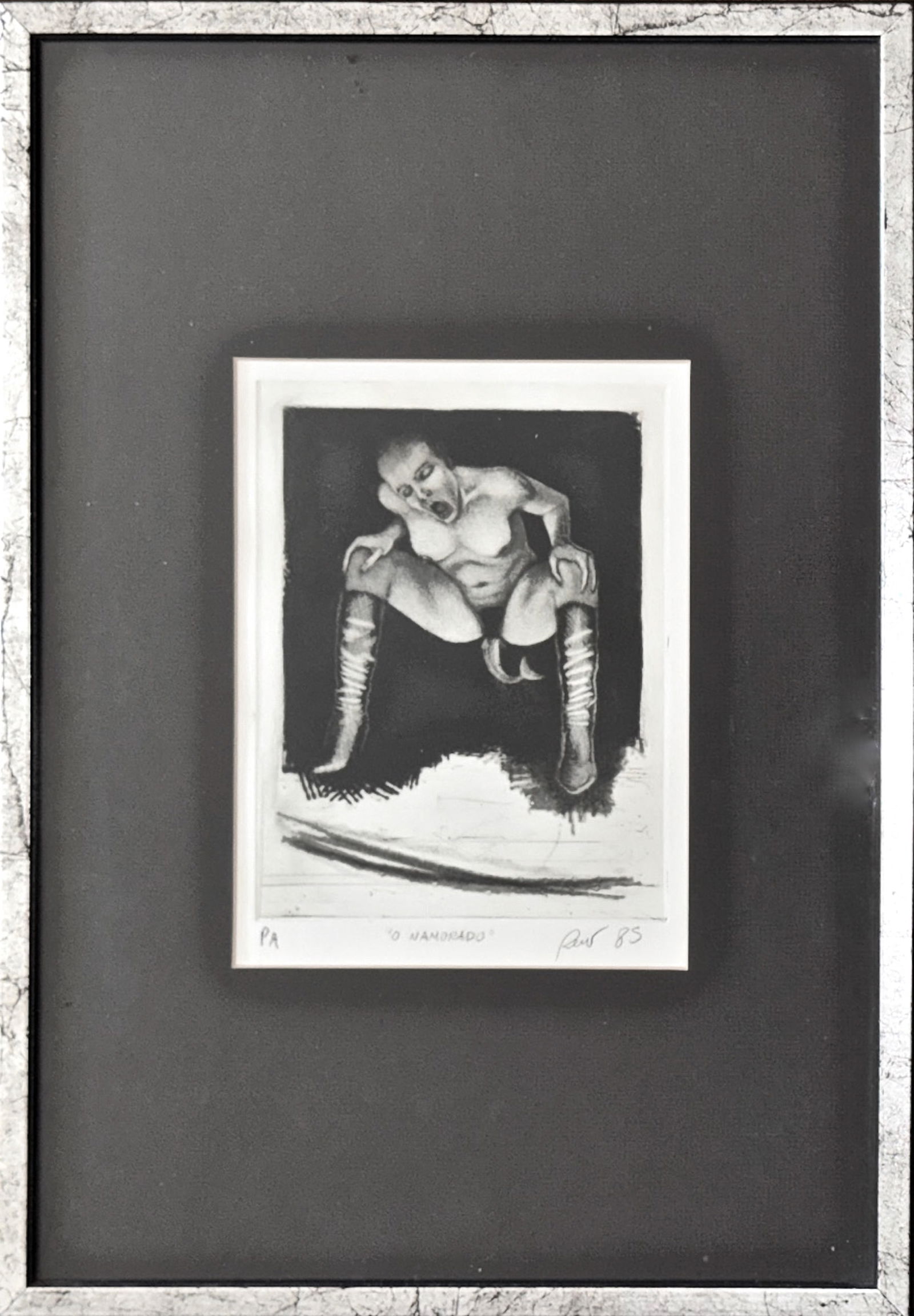 O' NAMORADO Brazilian Surrealist Etching, Artist Signed, 1985 (1 of 4)