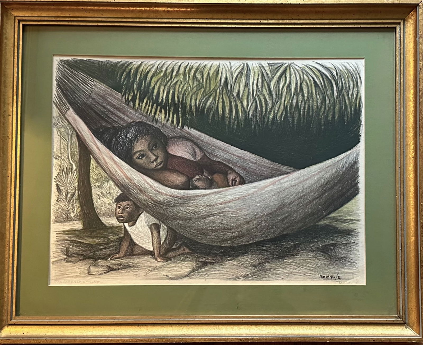 Adolfo Mexiac (Mexican,  1927-2019)  CAMPAMENTO CHICLERO, 1957 (1 of 4)