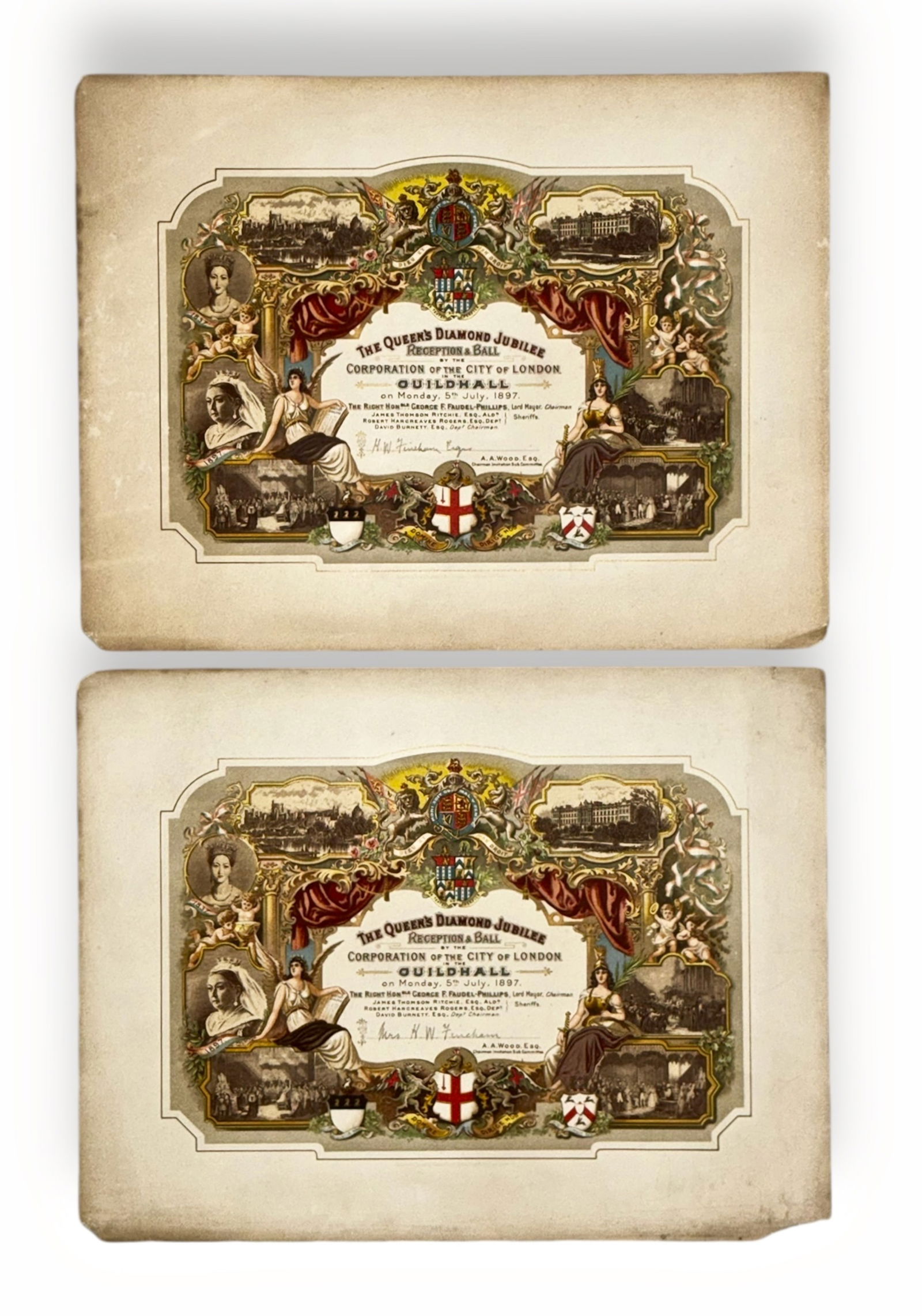 Queen Victoria Diamond Jubilee Reception & Ball Invitations, 1897 (1 of 3)