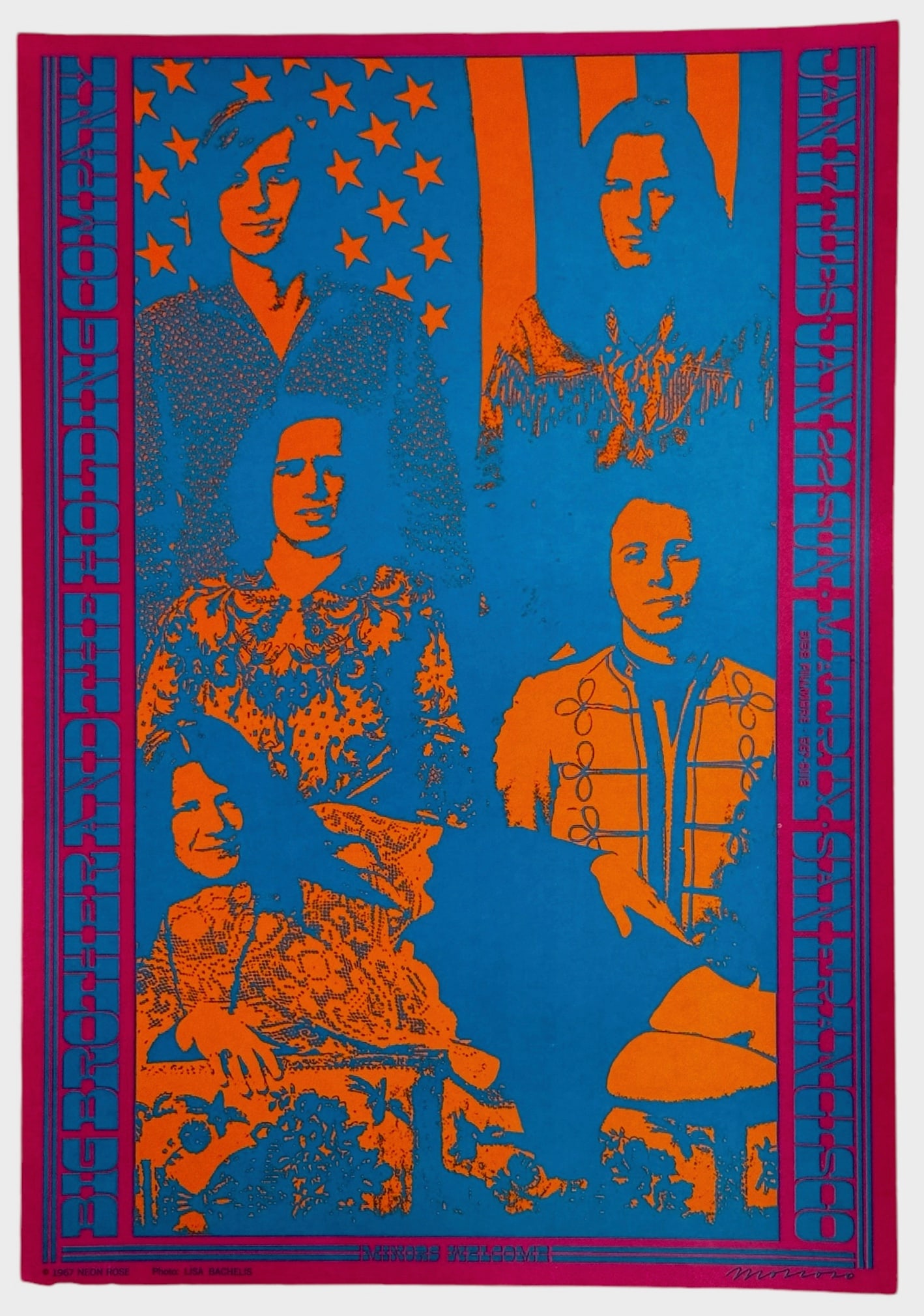 NEON ROSE 3-BIG BROTHER JANIS JOPLIN Concert Program, 1967 (1 of 4)