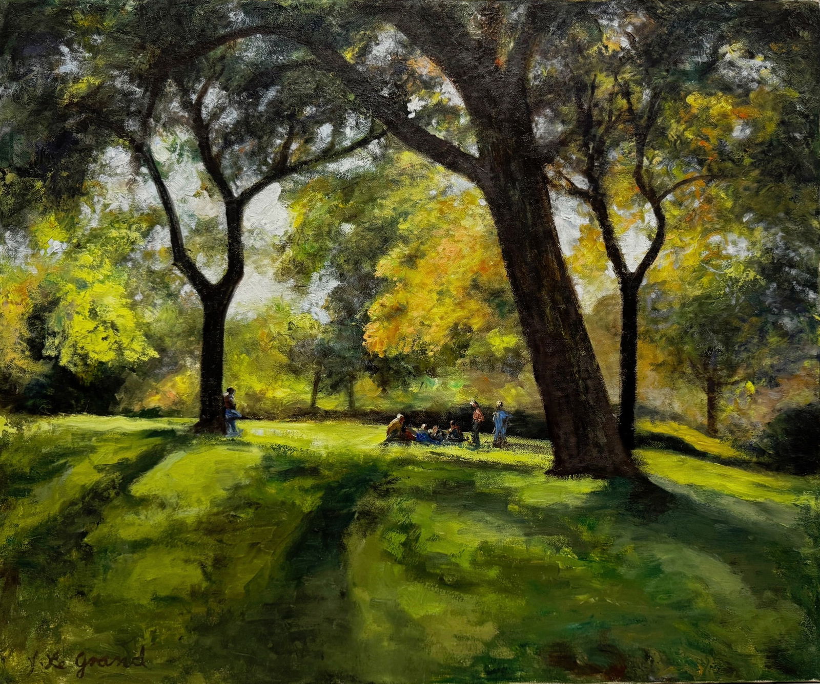 John LeGrand (American, 1919-2005) Central Park Landscape Painting, N.Y.C. 1970s (1 of 5)