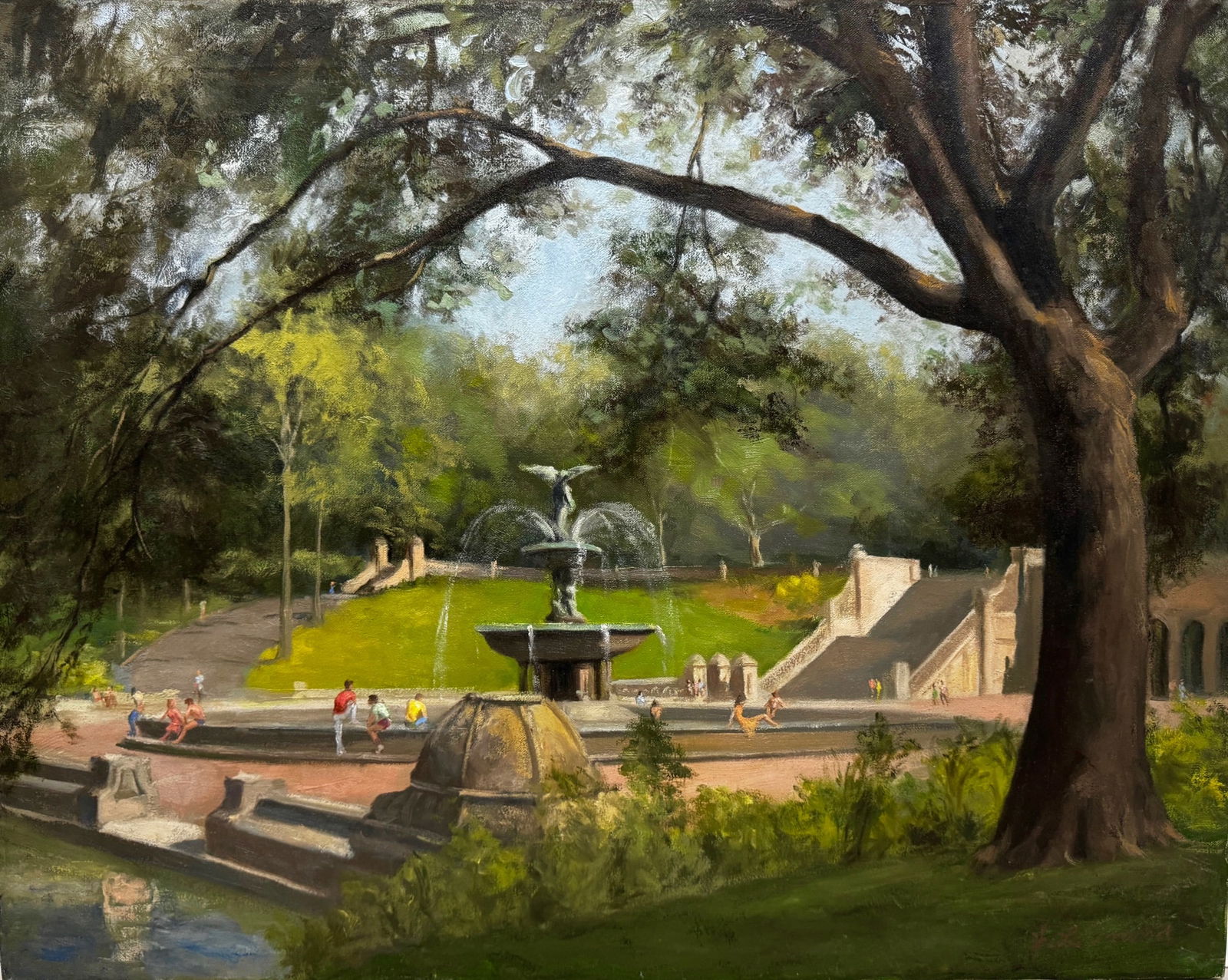 John LeGrand (American, 1919-200t)  Central Park Landscape,  Bethesda Fountain,  NYC 1970s (1 of 4)