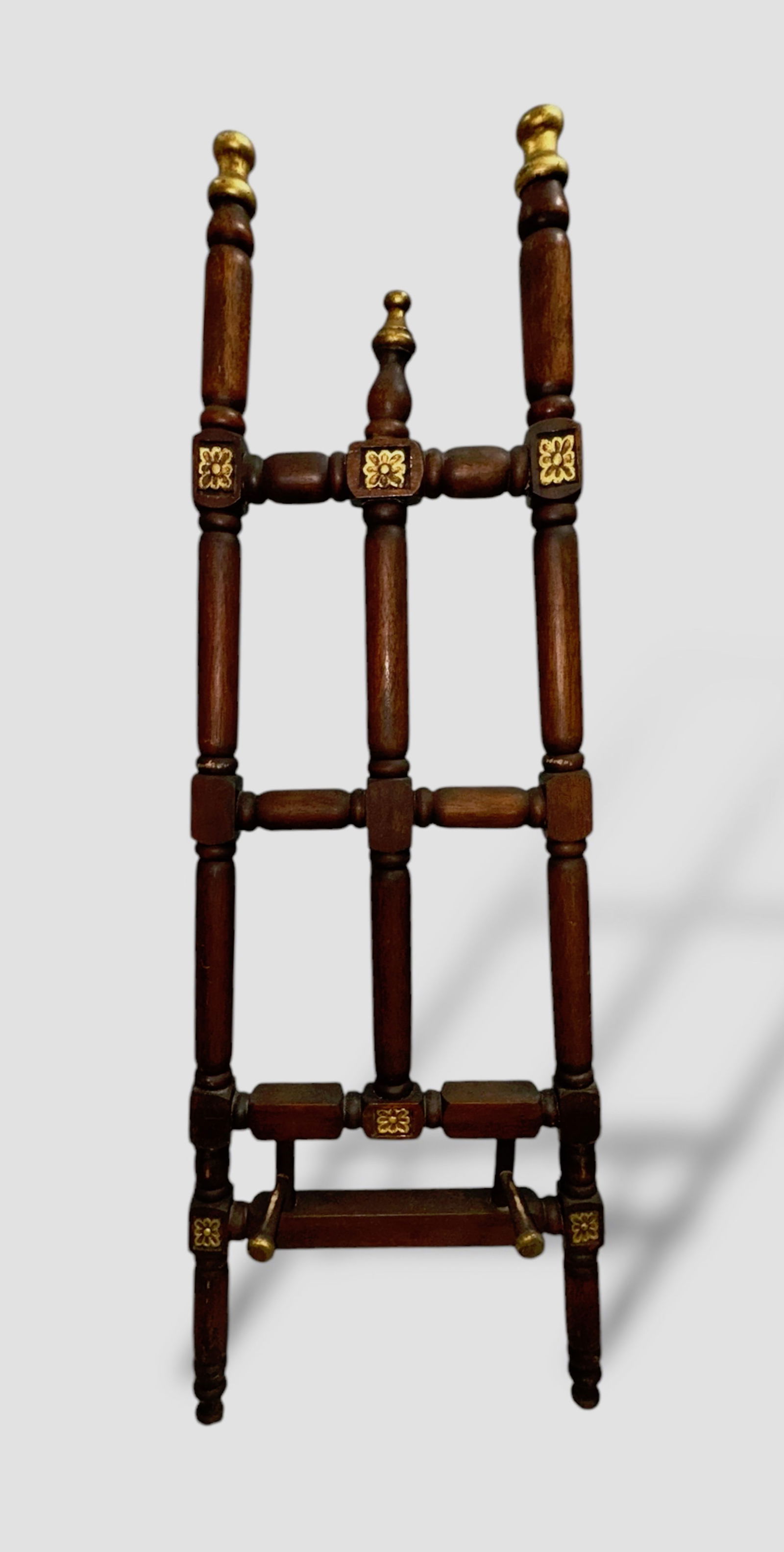 Vintage Carved Wood W/ Gilt Gold Standing Floor Display Tripod Easel, 1930s (1 of 6)