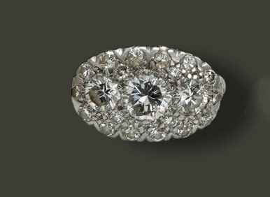Platinum Old Mine Cut Diamond Ring, Circa 1920s