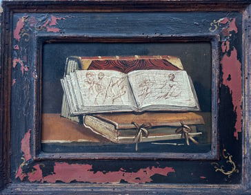 19th C. Trompe-L'oeil  Still Life Painting, Artist Sketchbooks
