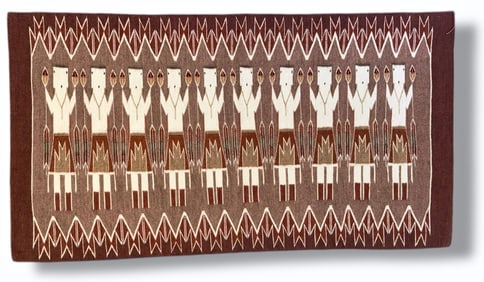 Navajo Yei Pictorial Hand-Woven Wool Rug:  3ft. x 4 1/2 ft.