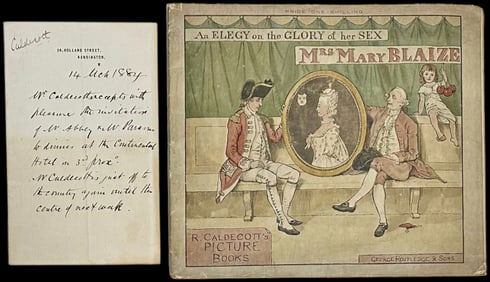 Randolph Caldecott Original Handwritten Letter (1884)  Including Caldecott Picture Book, 1885