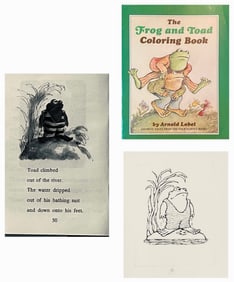 Arnold Lobel Original Drawing FROG AND TOAD Coloring Book, 1981