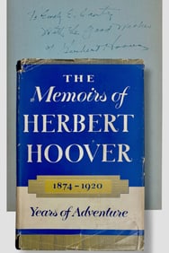 Herbert Hoover Memoirs 1874-1920 Inscribed And Signed