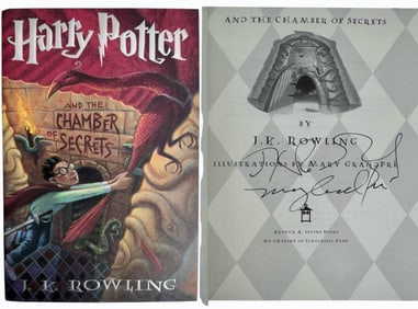 Harry Potter CHAMBER OF SECRETS Signed By  J.K. Rowling & Mary GrandPre