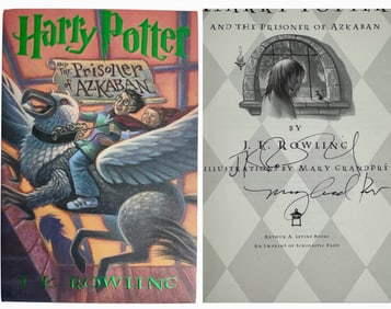 Harry Potter PRISONER OF AZKABAN Signed By  J.K. Rowling & Mary GrandPre
