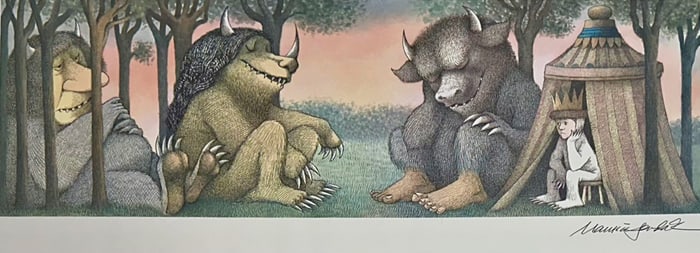 MORNING AFTER Where The Wild Things Are, Signed by Maurice Sendak with COA