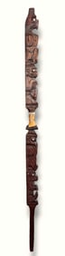 Pacific Northwest Coast Hand-Carved Ceremonial Staff:  6 feet