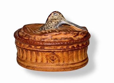 French Pillivuyt Trompe  L'oeil Porcelain Woodcock Pate Tureen