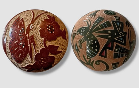 Native American Sgraffito Seed Pots,  Helen Tafoya Henderson & Agnes Peynetsa