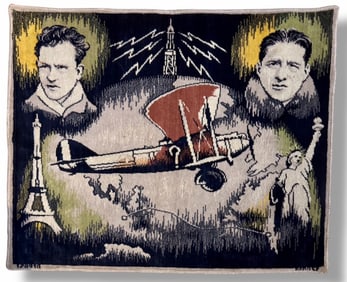 French Art Deco Wool Rug, Commemorating The Crossing Of The Atlantic, 1930
