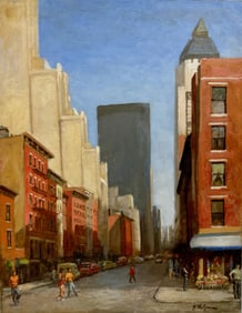 John LeGrand  (American, 1916-200t) New York City Painting DOWNTOWN